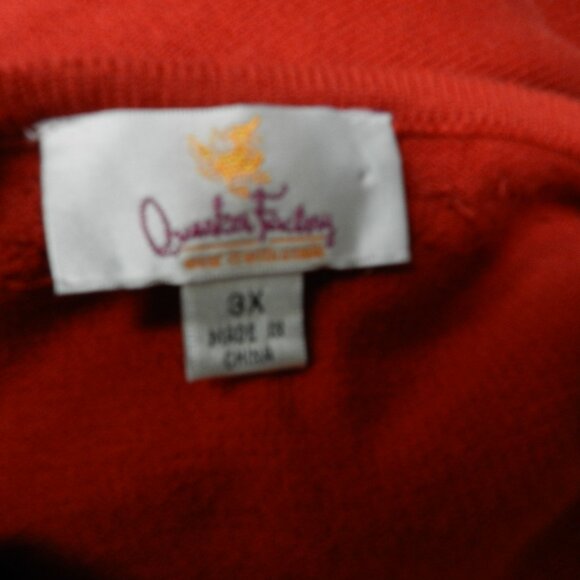 Quacker Factory Sequin Beaded knit red Christmas Sweater Top Size Sz XXXL 3X - Picture 11 of 11